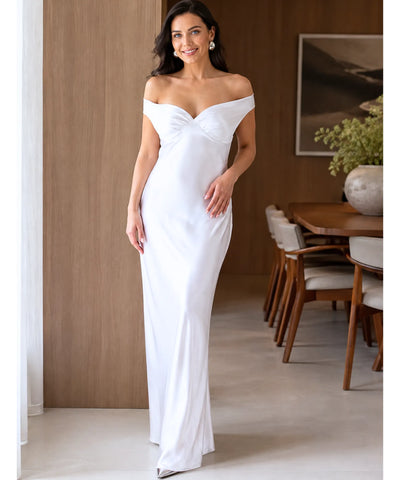 Comprar vestido tomara que caia longo festa em promoção Anellimn