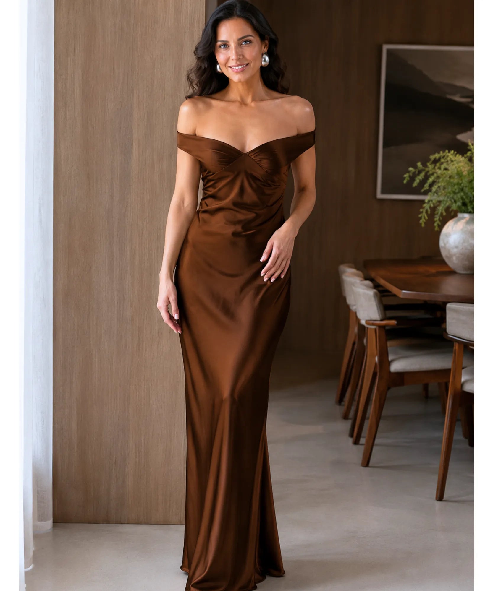 Comprar vestido tomara que caia longo cintura alta em promoção Anellimn