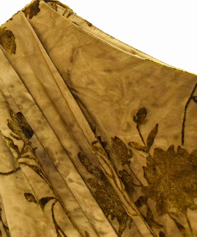 Comprar vestido de veludo devoré floral drapeado no ombro verde oliva em promoção Anellimn