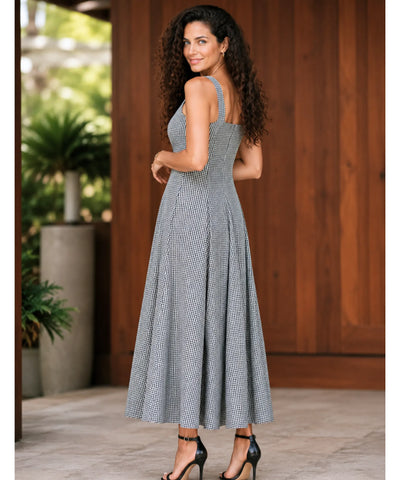Comprar vestido xadrez feminino verde midi em promoção Anellimn