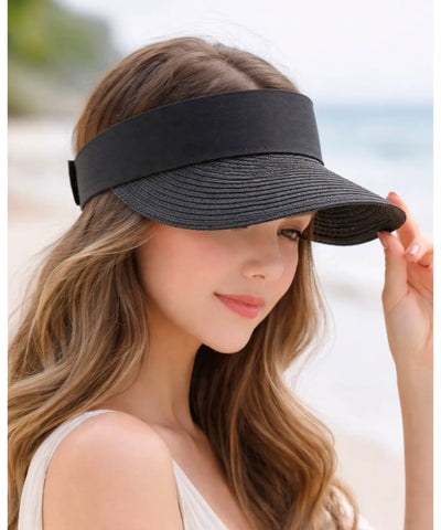 Viseira Feminina Aba Larga Ajustável Topo Aberto Faixa | Chic