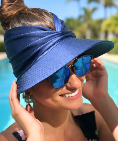 Viseira Feminina Franzida Drapeado Ajustável Proteção UV | Suna